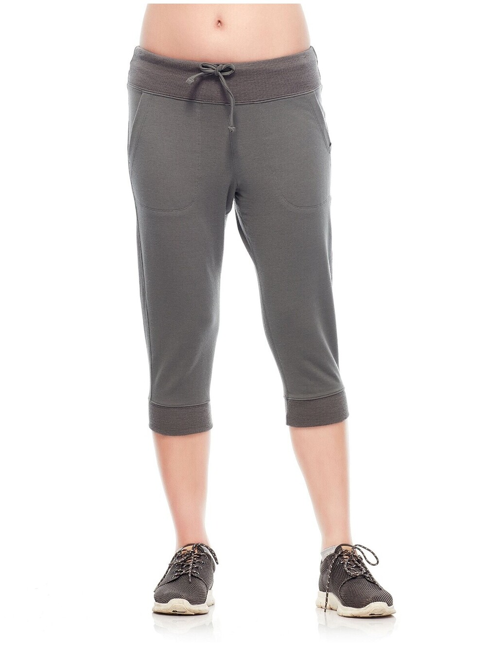 Icebreaker Womens Grey Merino Wool Mira Capri Pants - Size Small